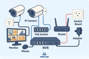CCTV camera installation with NVR