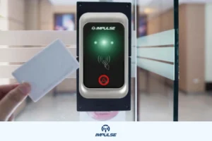 Modern business using an advanced door access control system for secure entry